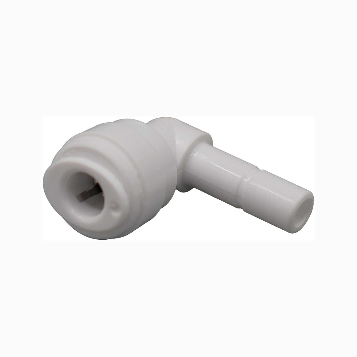 SPECTRUM Elbow Connector 1/4" Stem and Push Fit plumbing fitting ensuring durable, NSF 61 certified safe water connections
