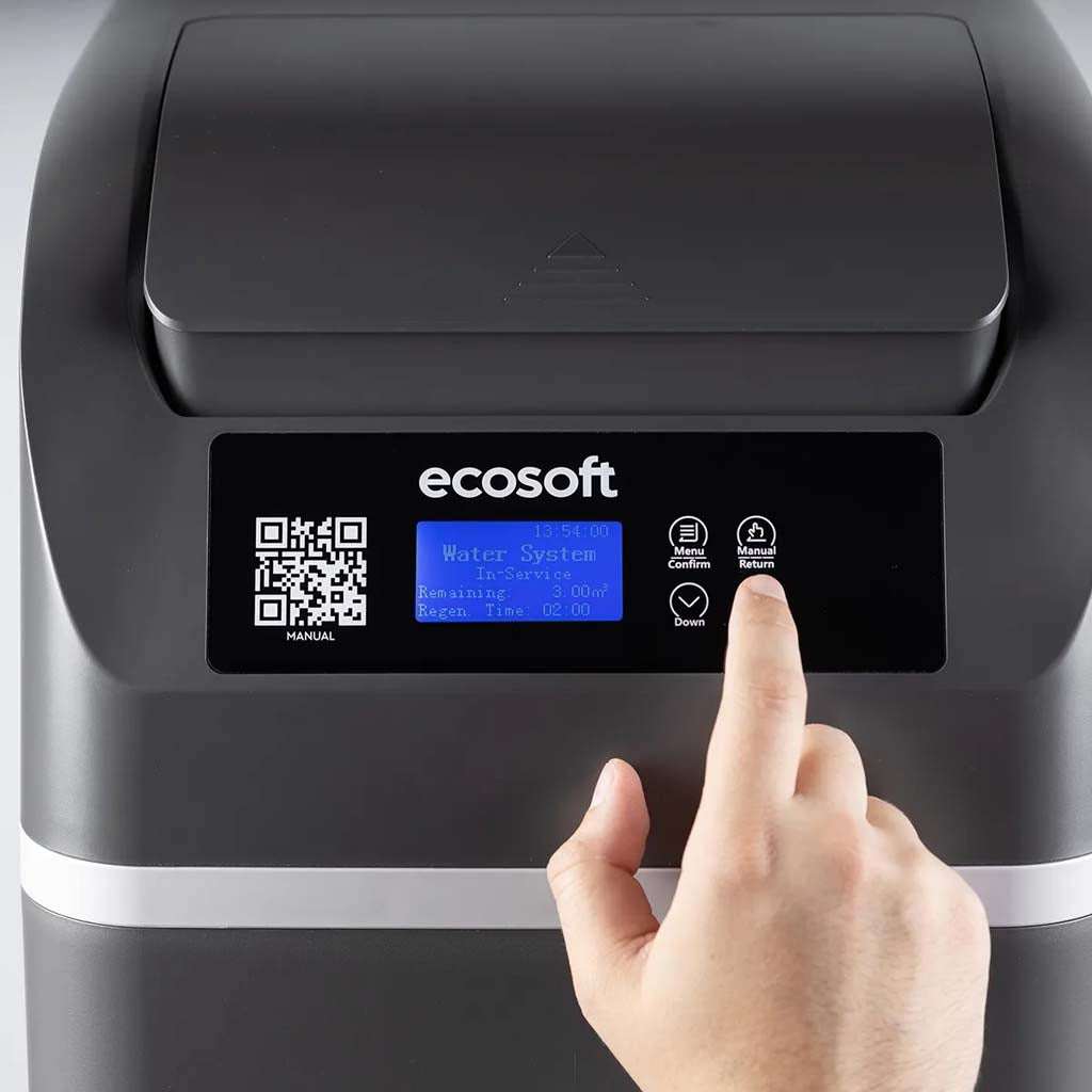 Ecosoft CUBE 150 Water Softener compact design for medium households with advanced smart features and limescale protection