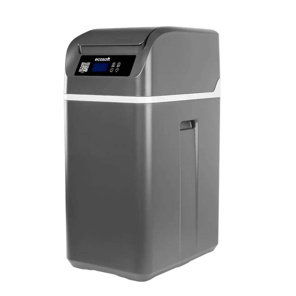 Compact Ecosoft CUBE 150 water softener unit for medium-sized households with smart features and limescale protection