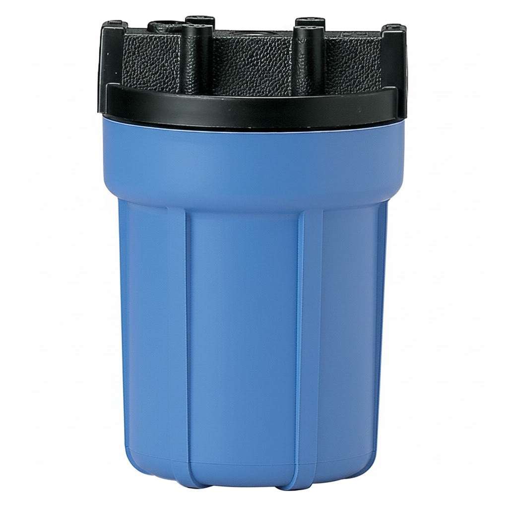 Pentair Pentek 2G Slimline Housing 5-inch compact water filter housing with pressure relief button and multiple connection sizes