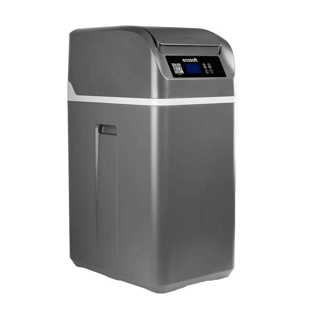 Compact Ecosoft CUBE 150 water softener unit for medium households preventing limescale buildup