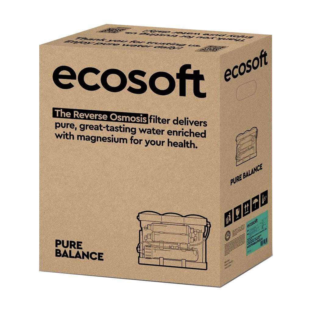 Ecosoft PURE Balance RO System compact reverse osmosis water purifier under sink installation