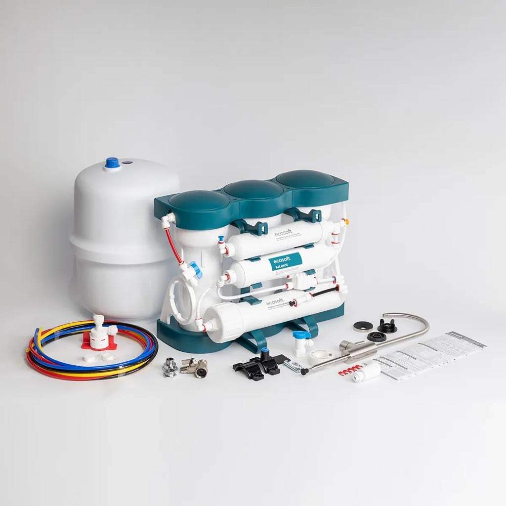 Ecosoft PURE Balance RO System compact reverse osmosis water purifier under sink with advanced filtration and mineral enhancement
