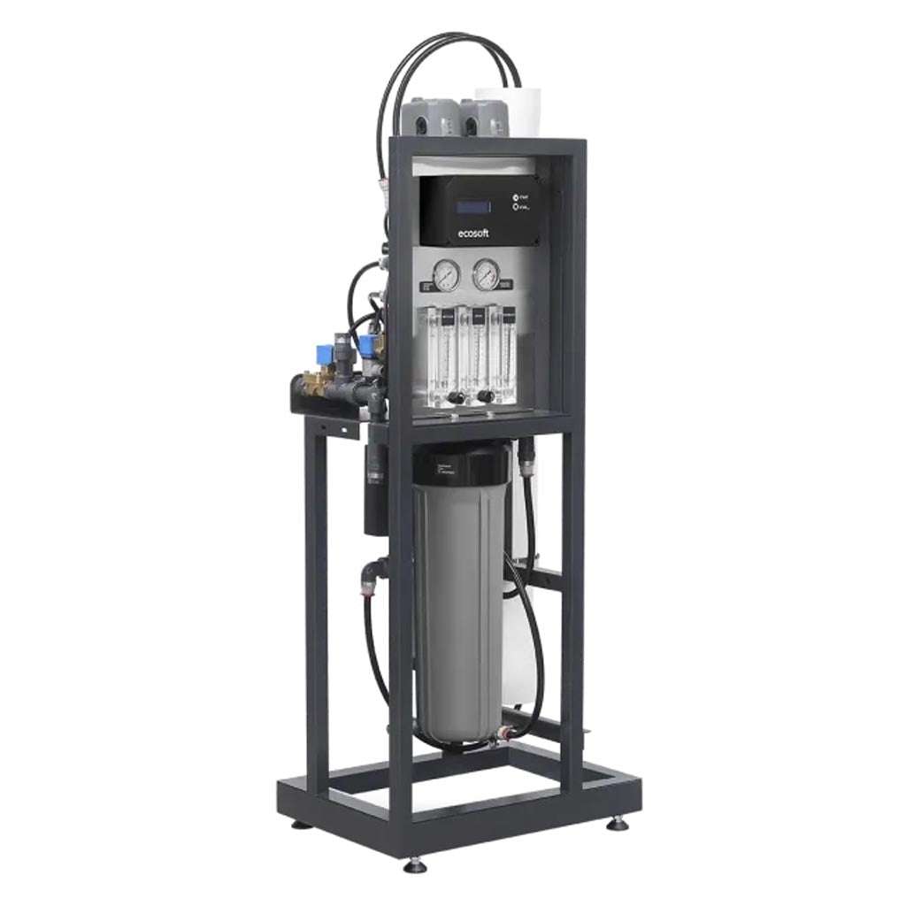 Ecosoft MO6500 Professional 4-inch reverse osmosis system with Grundfos pump and OC5000 controller producing 250 LPH of purified water