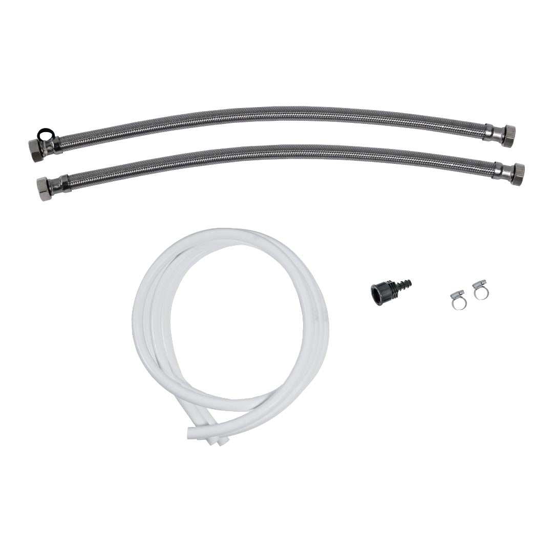 Ecosoft softener connection kit with stainless steel braided hoses and fittings for easy installation