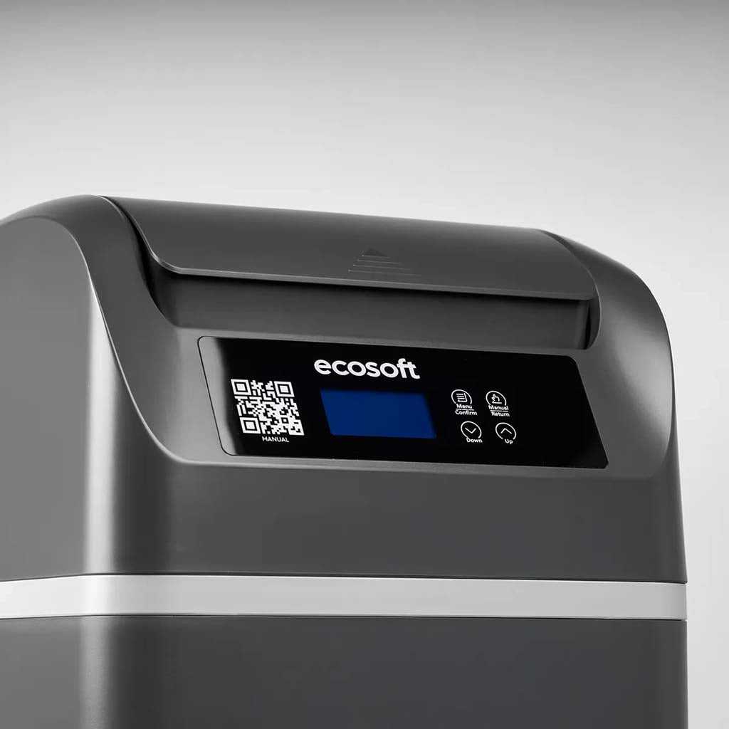 Compact Ecosoft CUBE 150 water softener unit for medium-sized households with advanced features and space-saving design