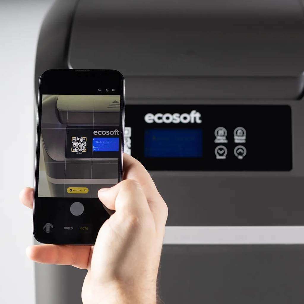 Compact Ecosoft CUBE 150 water softener unit for medium-sized households preventing limescale buildup