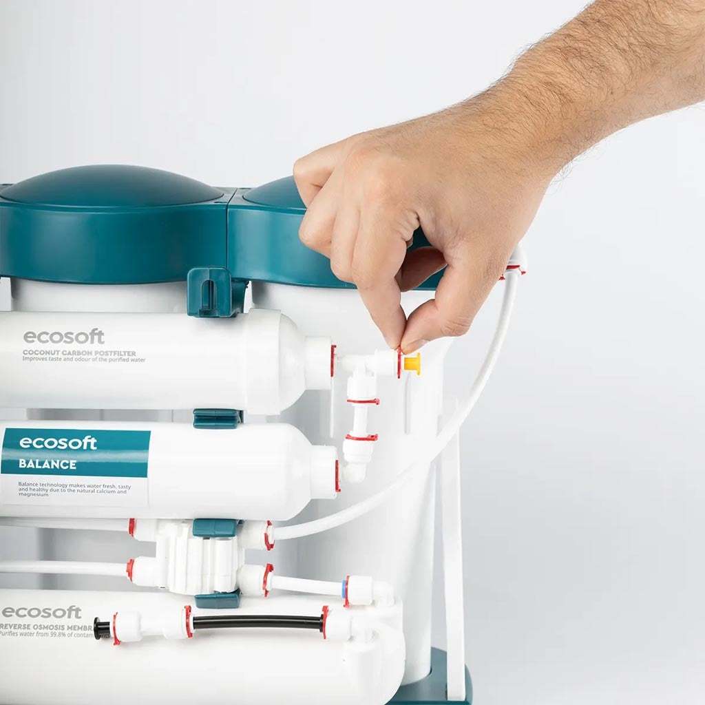 Ecosoft PURE Balance RO System compact reverse osmosis water purifier under sink with advanced filtration and mineral enhancement