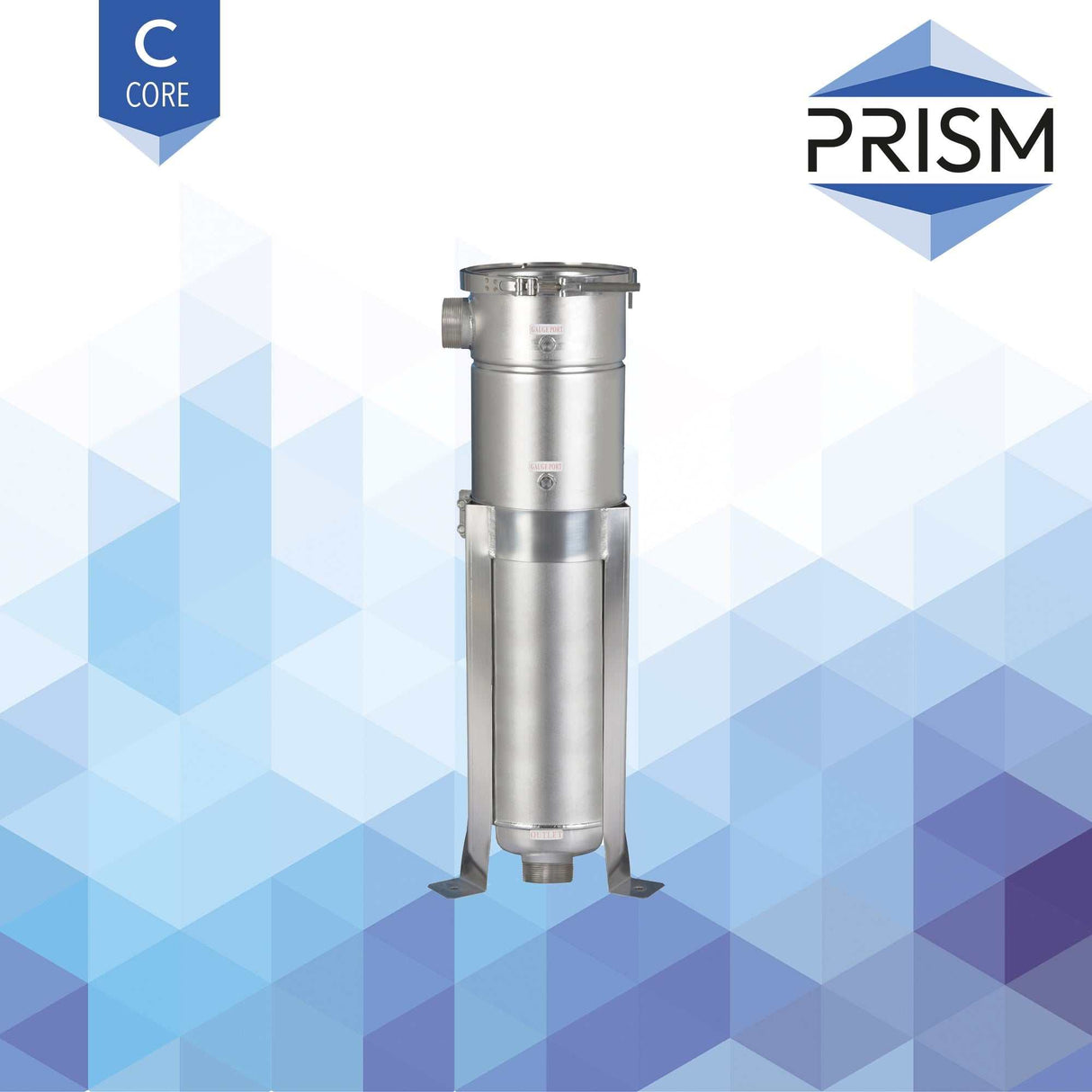 BH-SS-4x14-11/2-B-C PRISM CORE RANGE : Bag Housing Stainless Steel 1 Round Size 4 1.5"BSPT-M
