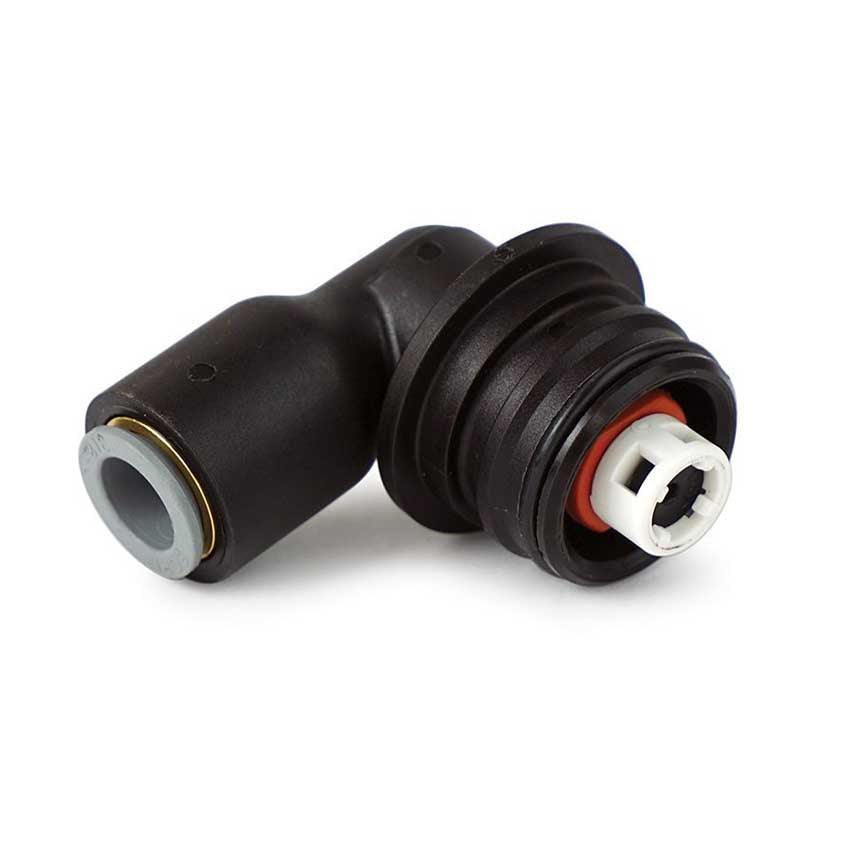 Clack V4144-01 Elbow 3/8 Liquifit assembly with Refill Flow Control