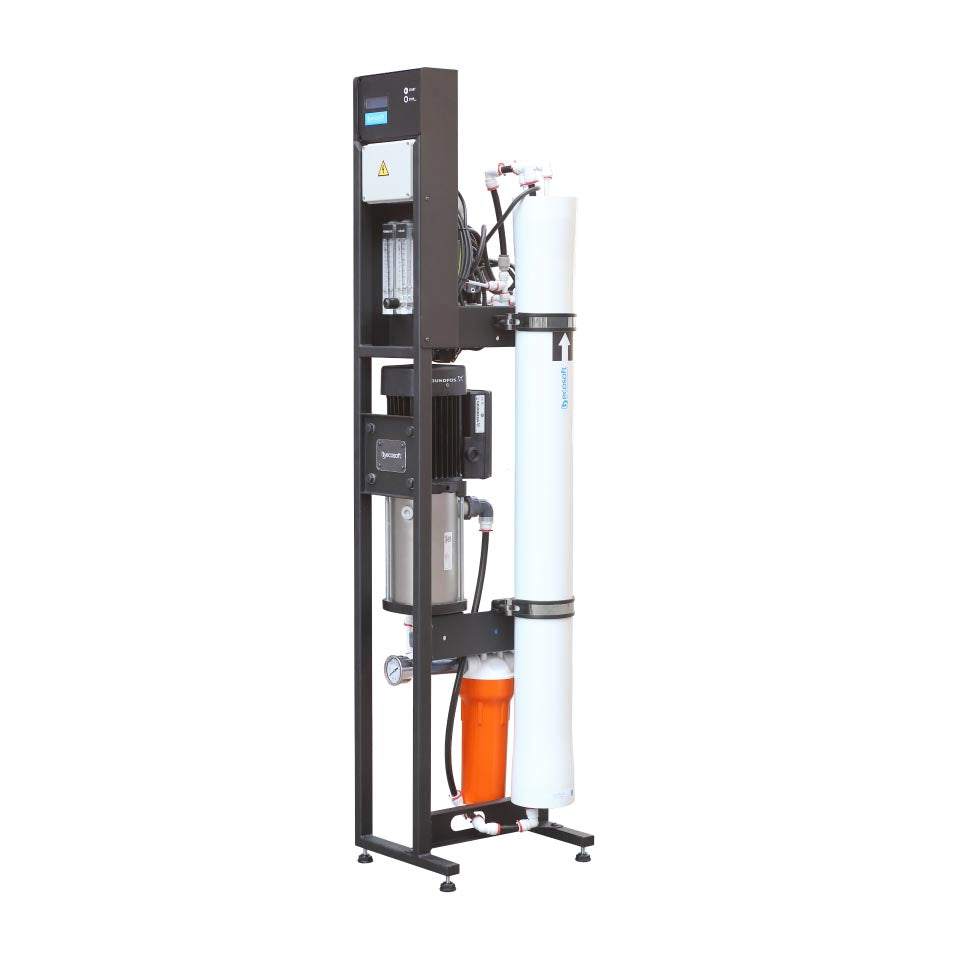 Ecosoft MO5000 4-inch reverse osmosis system with stainless steel frame and OC5000 controller for commercial water purification