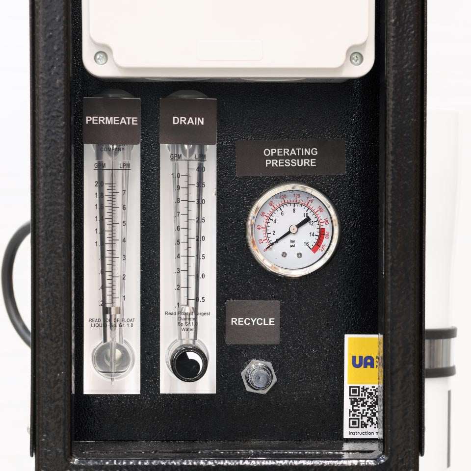Ecosoft MO5000 4-inch reverse osmosis system for commercial water purification with smart controller and stainless steel frame