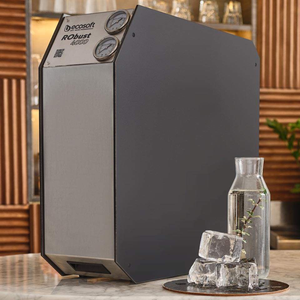 Ecosoft RObust 4000 Direct Flow RO System stainless steel compact water filter for restaurants up to 180 LPH