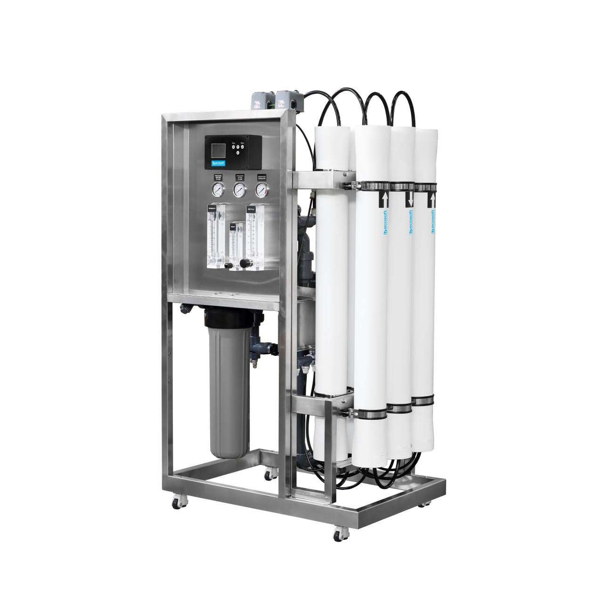 Ecosoft MO36000 INOX IoT 4-inch stainless steel RO water purification system with Econnect for commercial use