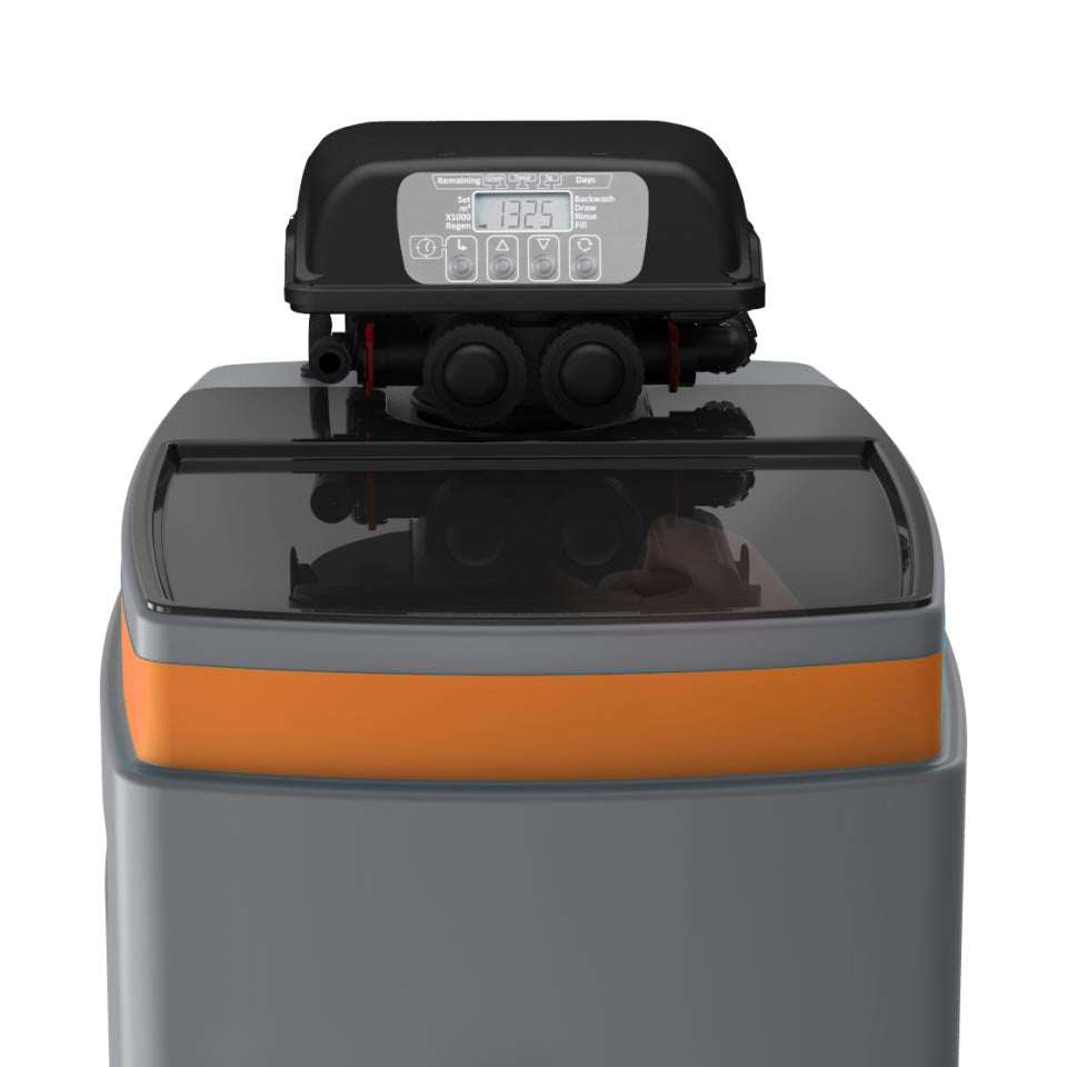 Ecosoft Anthracite Gold 370 water softener unit with digital control panel and compact design for hard well water treatment