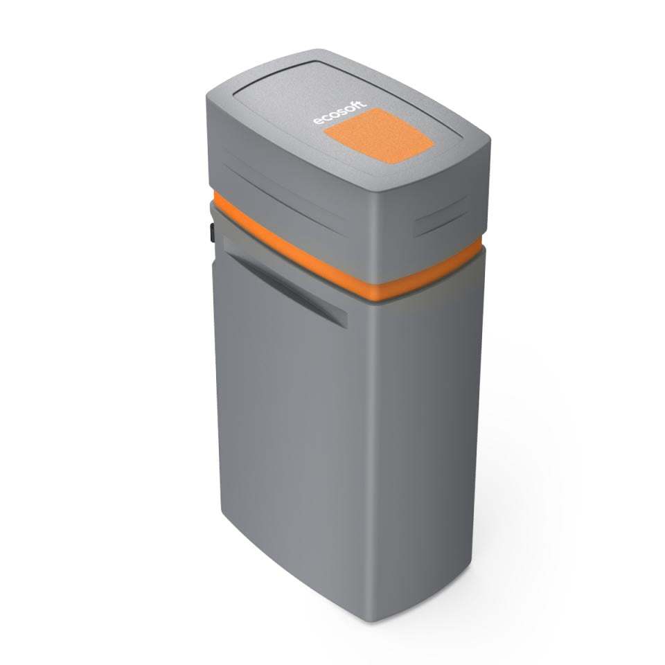 Ecosoft Anthracite Gold 370 well water softener system with compact design and smart control panel