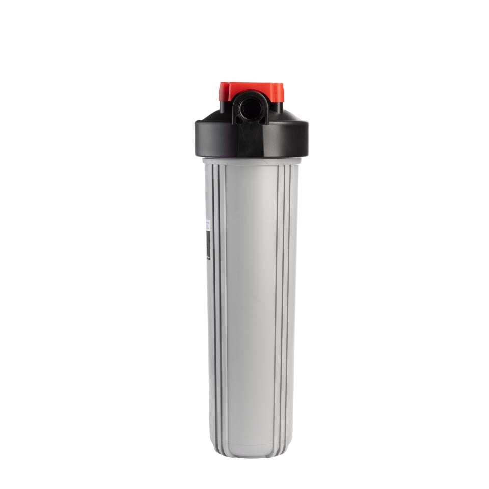 Ecosoft Big Blue 4.5"x20" water filter housing with activated carbon filter and mounting bracket