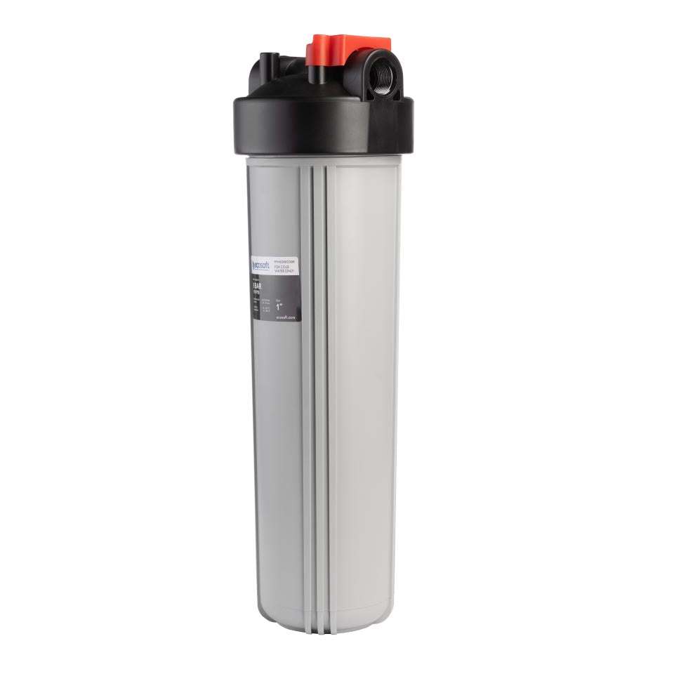 Ecosoft Big Blue 4.5"x20" water filter housing with activated carbon filter for whole-home filtration
