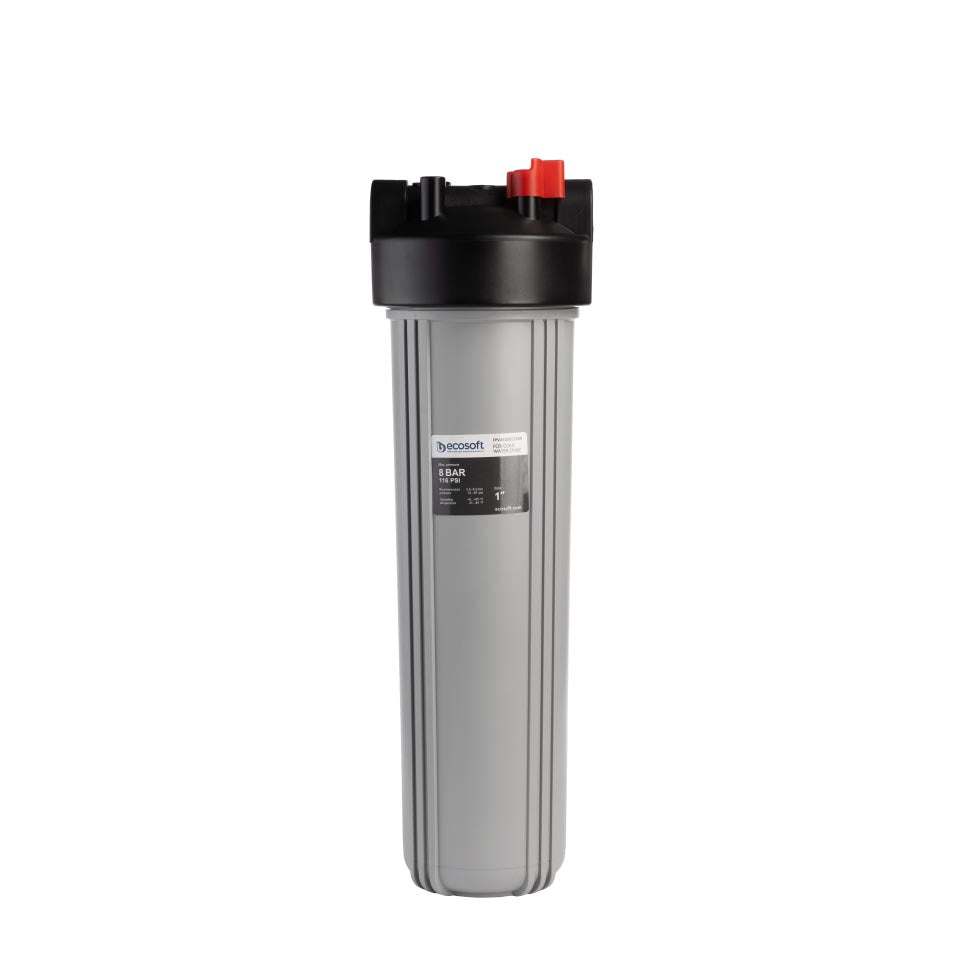 Ecosoft Big Blue 4.5"x20" housing with activated carbon filter for whole-home water filtration