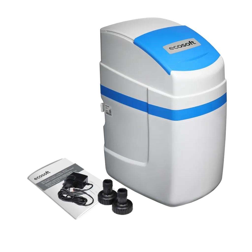 Ecosoft Arctic Blue 150 compact water softener unit with user-friendly control valve and pressure tank