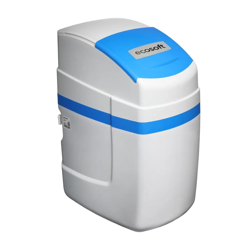 Ecosoft Arctic Blue 150 water softener unit with compact design and control valve