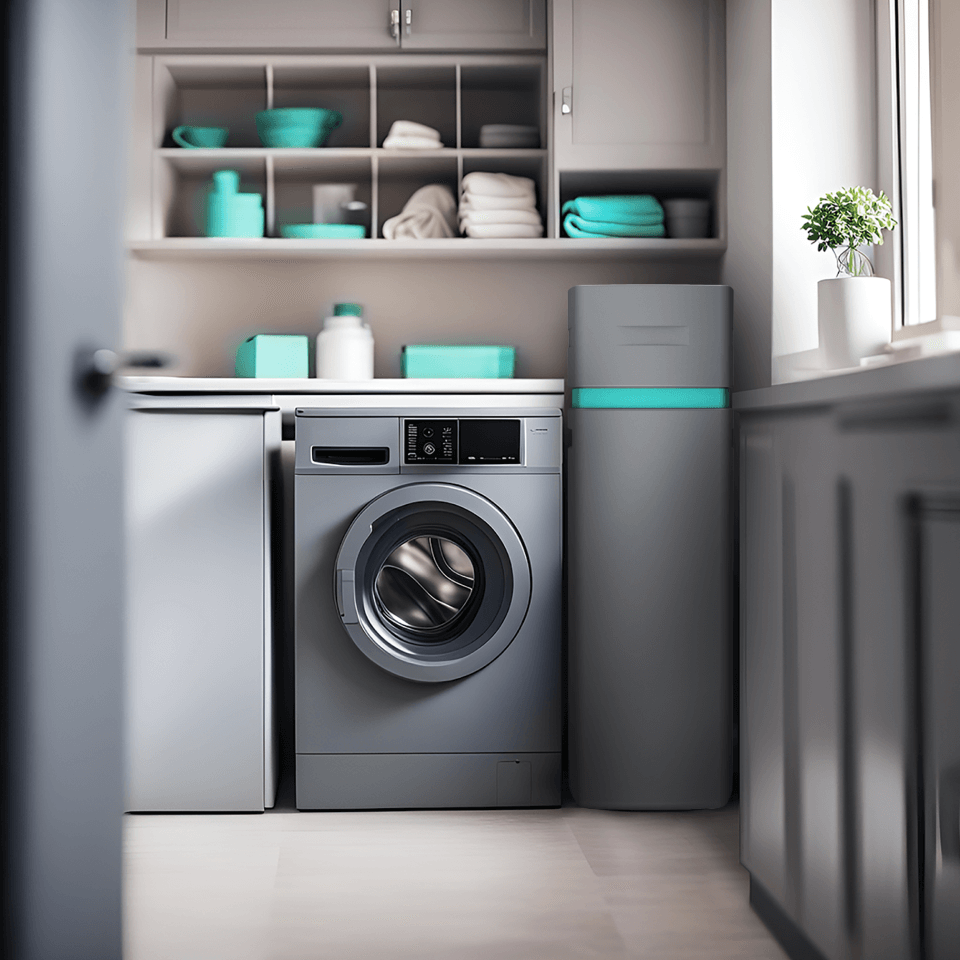 Ecosoft Anthracite Azure 370 water softener with 37-litre capacity and high flow rate system