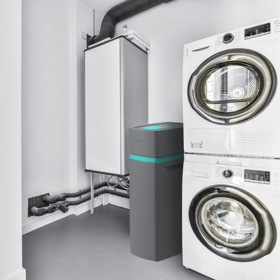 Ecosoft Anthracite Azure 370 37 litre water softener unit with compact design and Clack DV valve
