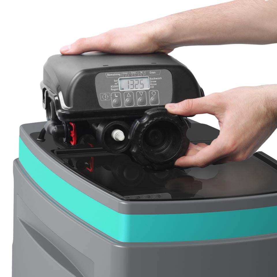Ecosoft Anthracite Azure 370 37 litre water softener unit with Clack DV valve and large salt capacity