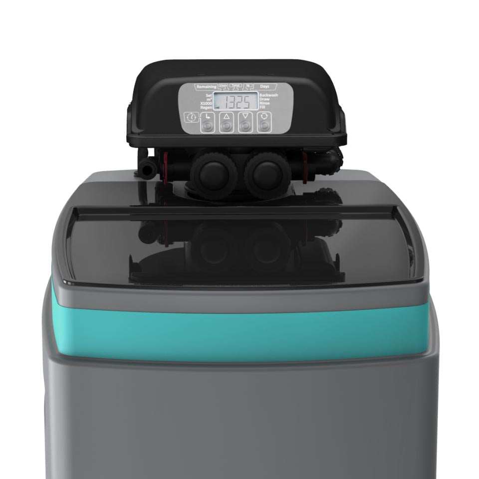 Ecosoft Anthracite Azure 370 37 litre water softener unit with digital display and compact design