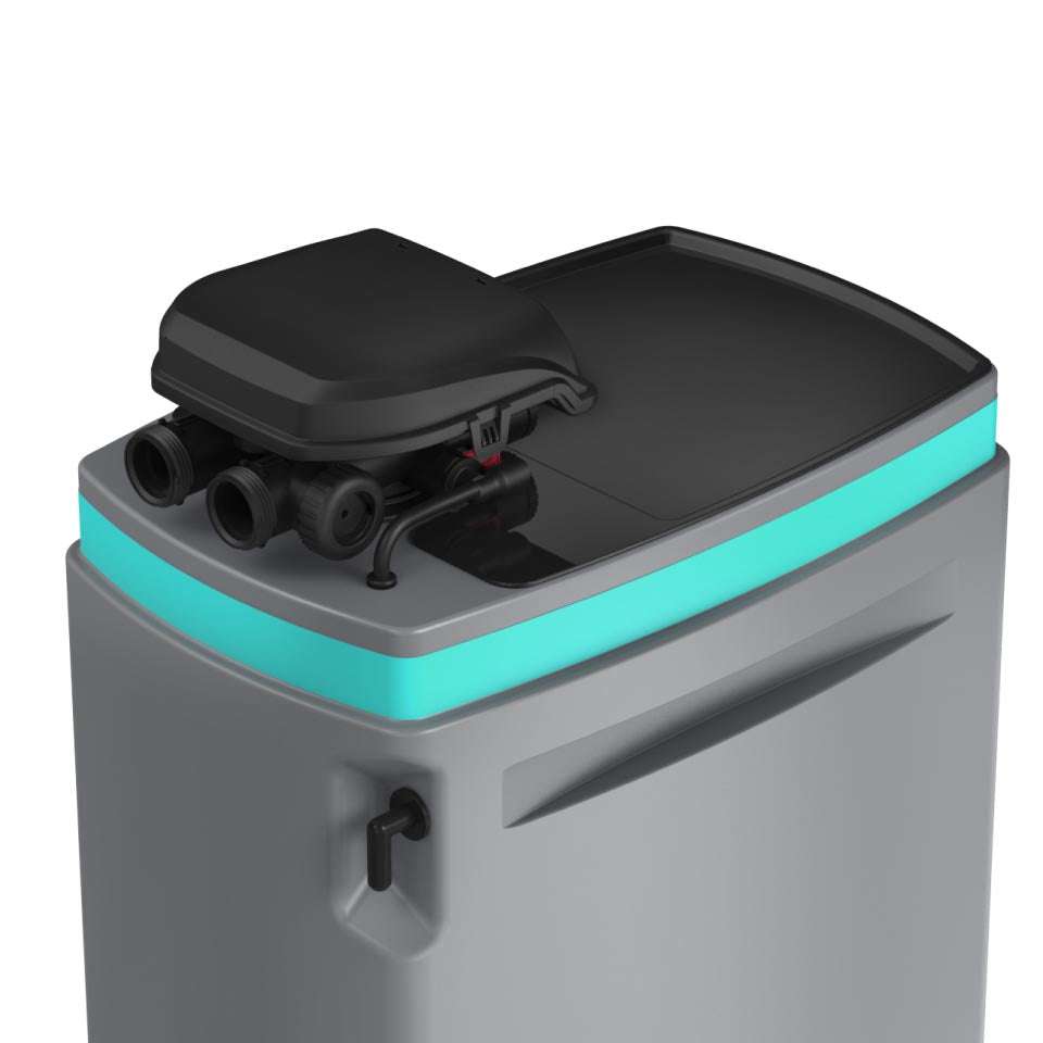 Ecosoft Anthracite Azure 370 37 litre water softener unit with control valve and salt compartment