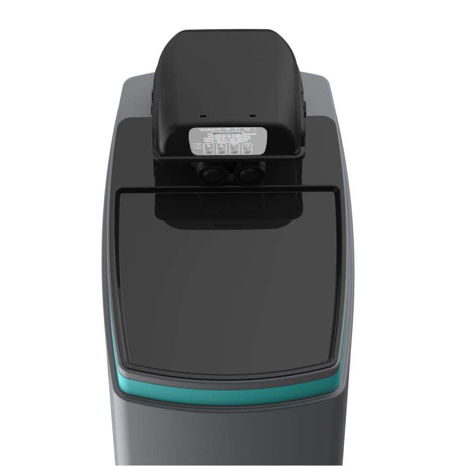 Ecosoft Anthracite Azure 370 water softener unit with compact design and high flow rate features