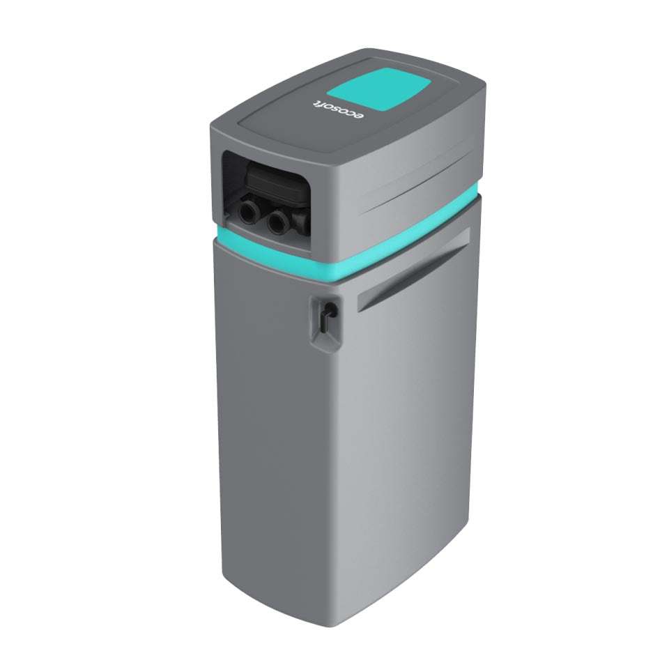 Ecosoft Anthracite Azure 370 water softener unit with digital control panel and salt tank, 37 litre capacity