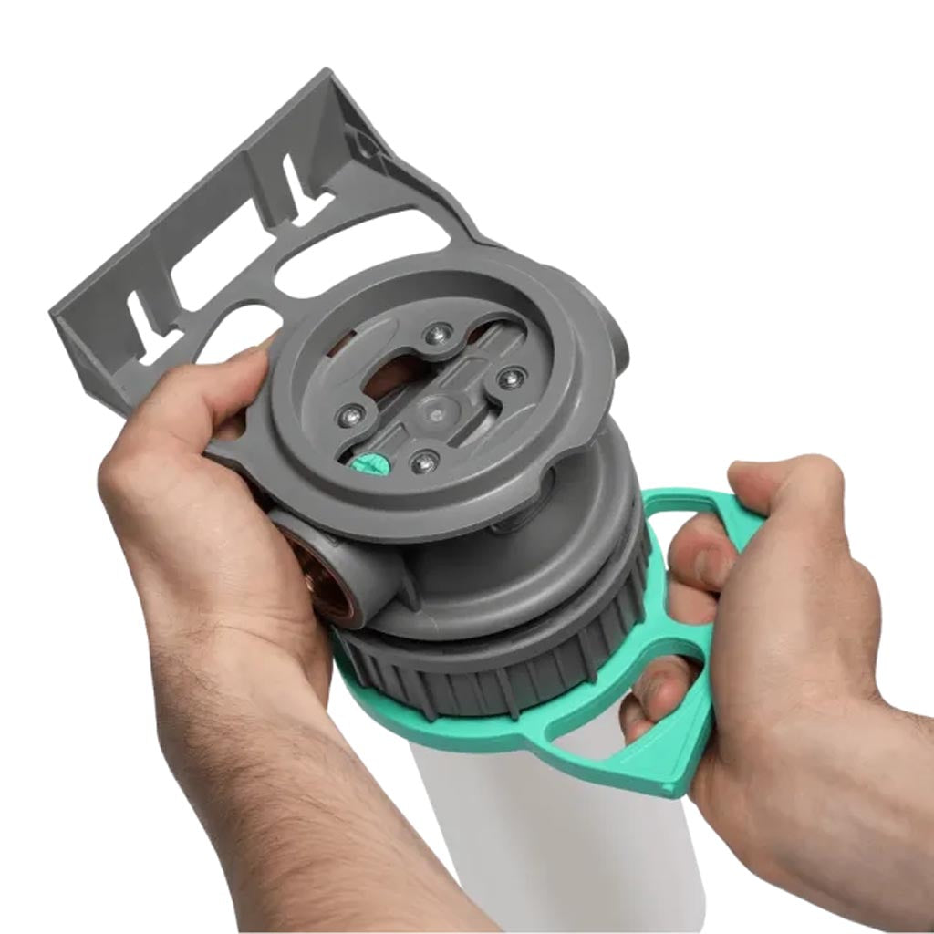 Ecosoft 3P Grey Mono 10" water filter with venturi valve and twistable ½” drain for efficient sediment flushing