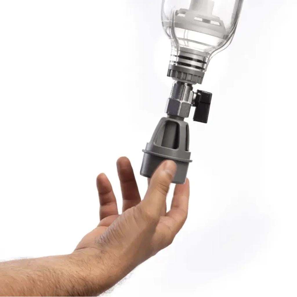 Ecosoft 3P Grey Mono 10" water filter with venturi valve and ½” drain for efficient sediment removal and filtration