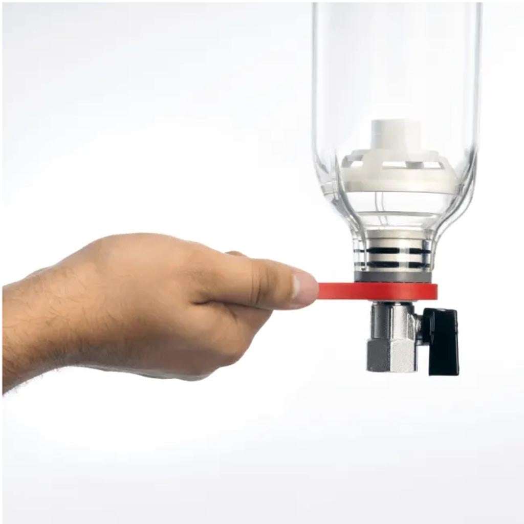 Ecosoft 3P Grey Mono 10 inch water filter with venturi valve and ½ inch drain for efficient sediment flushing