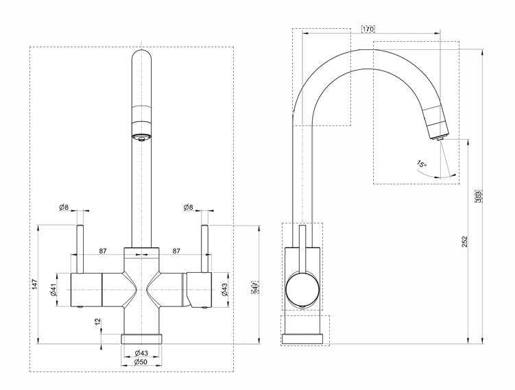Geona 3 Way Tap - 2 Lever Chrome | Available at GAPS Water Treatment