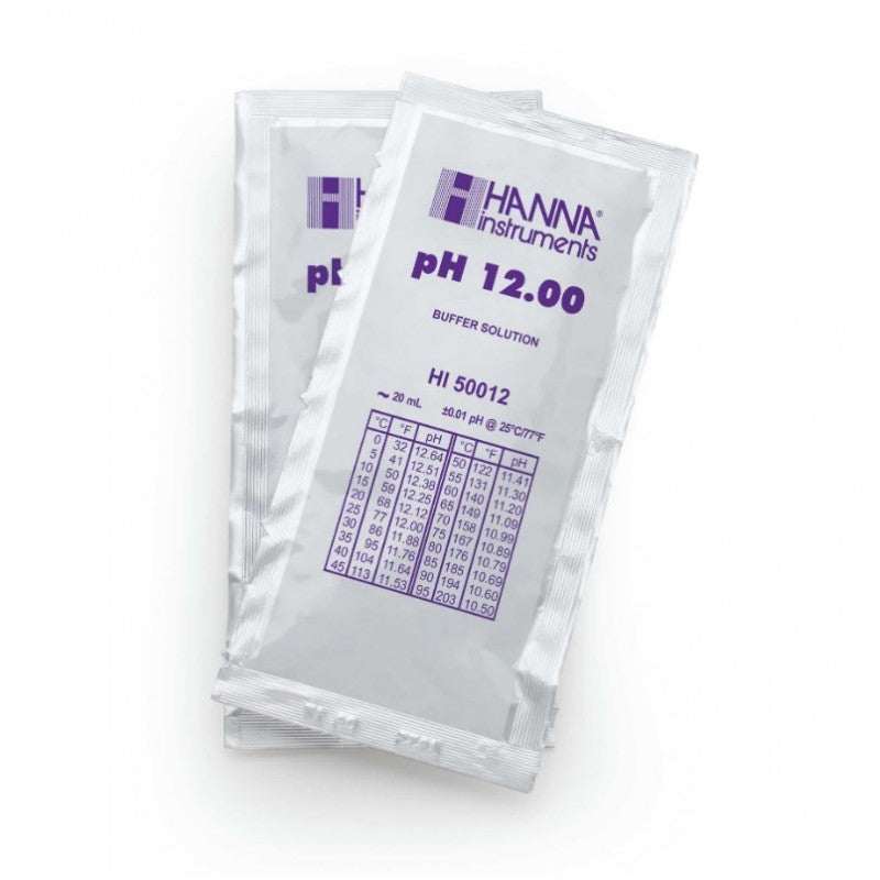 HI-50012-02 pH 12.00 Technical Buffer Solution (±0.01 pH), 25 x 20ml sachets