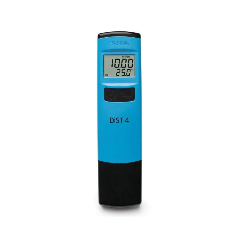 HI-98304 Pocket Conductivity Tester handheld device measuring water conductivity up to 20 mS/cm with LCD display and protective cap