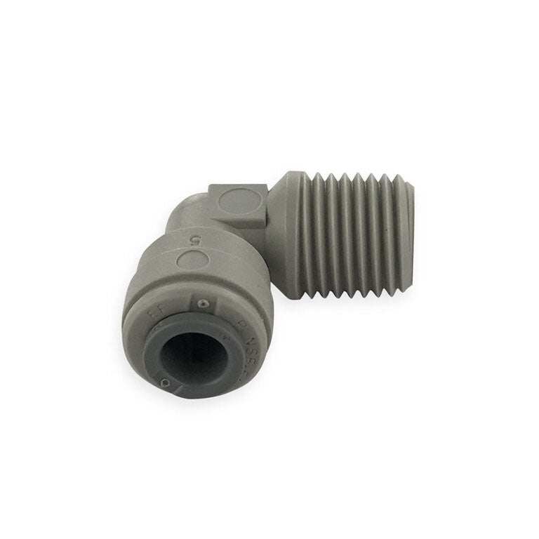 JG Grey Acetal Rigid Elbow 1/4" Push fit x 1/4" Thread, Quantity of 10, PI480822S
