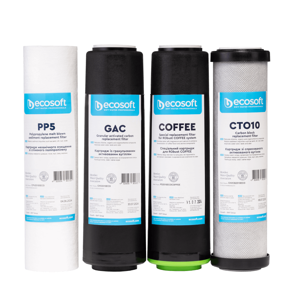 Ecosoft RObust COFFEE reverse osmosis filter for high-quality coffee water, 75 LPH capacity