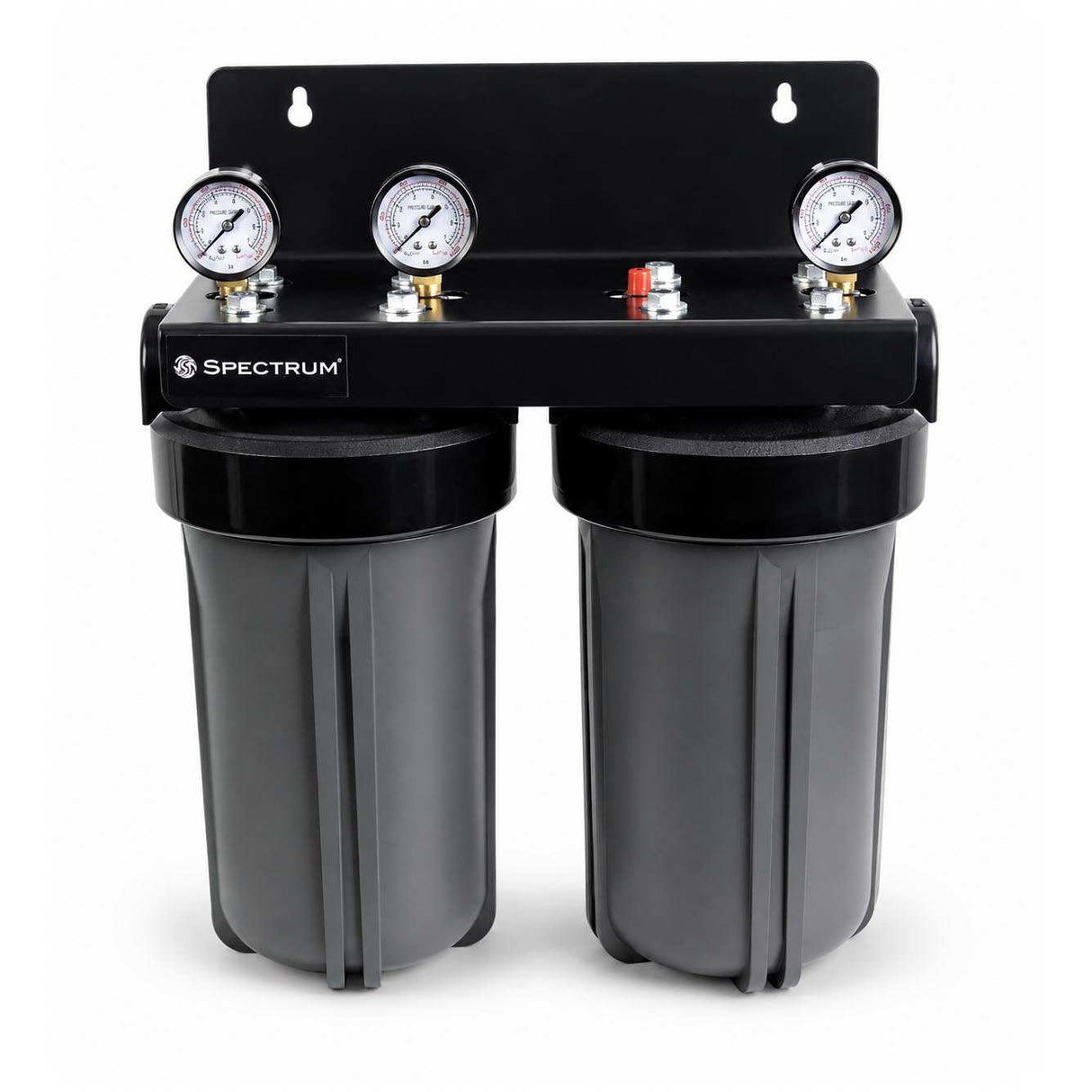 SPECTRUM Aqualyze Double System Large Diameter 10-inch dual-stage water filtration system with polypropylene housings and adaptor kit