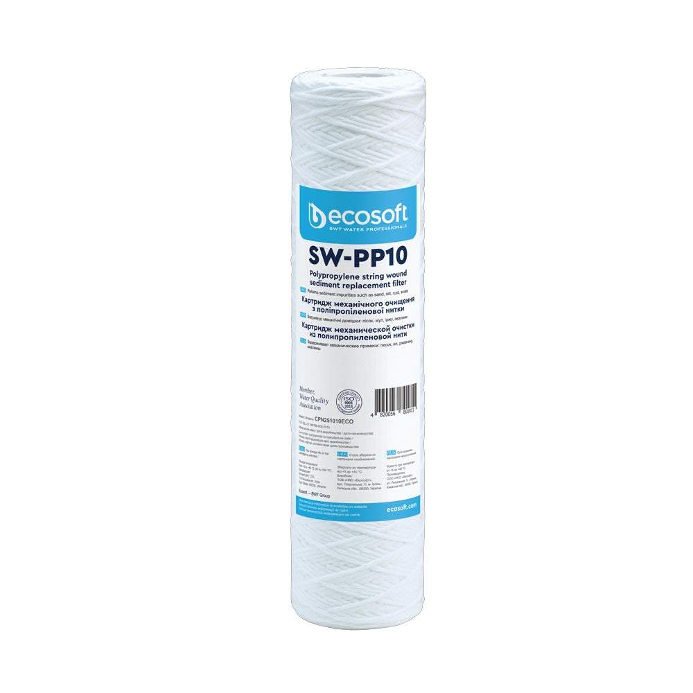 Ecosoft PP string wound sediment filter cartridge for water filtration systems