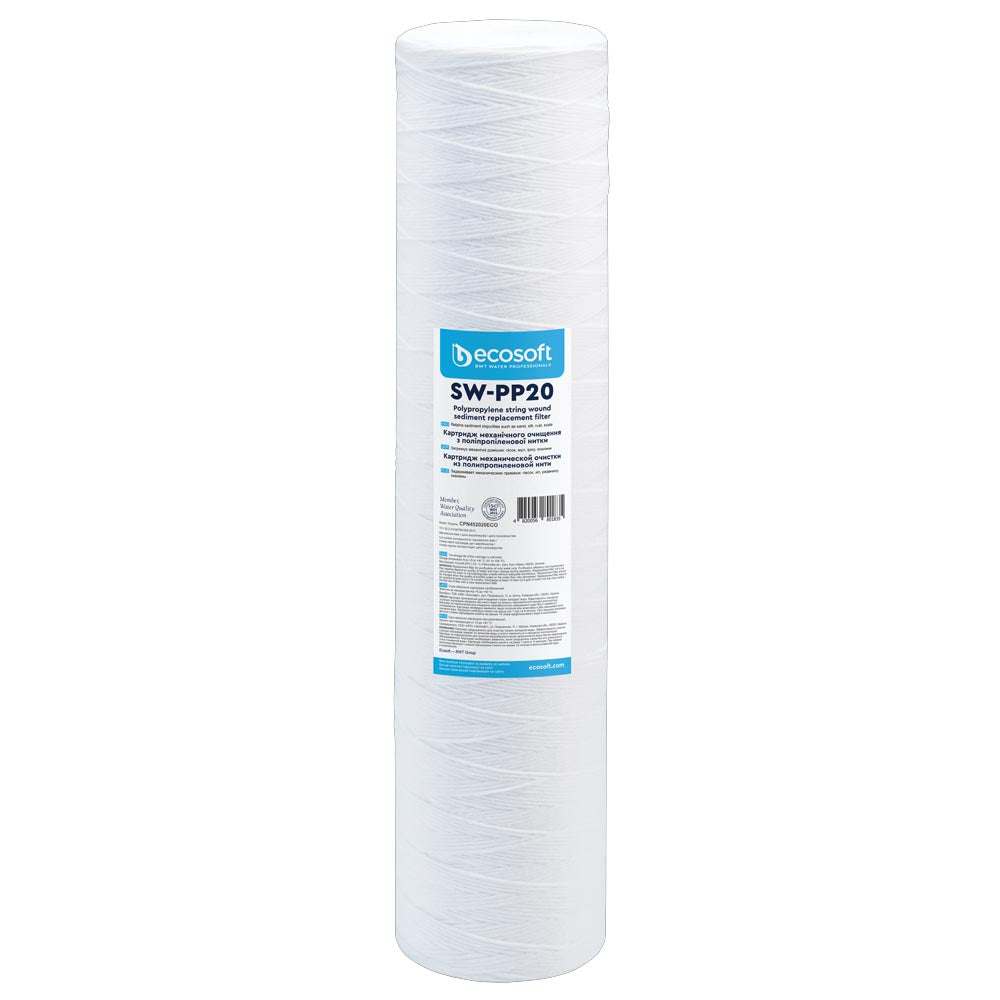 Ecosoft PP string wound sediment filter cartridge for water filtration systems