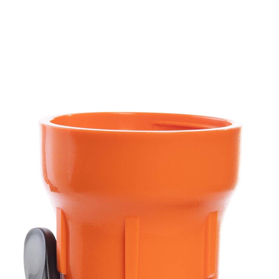 Ecosoft 10 inch hot water filter housing with brass connections and durable plastic body for 1/2 inch pipes