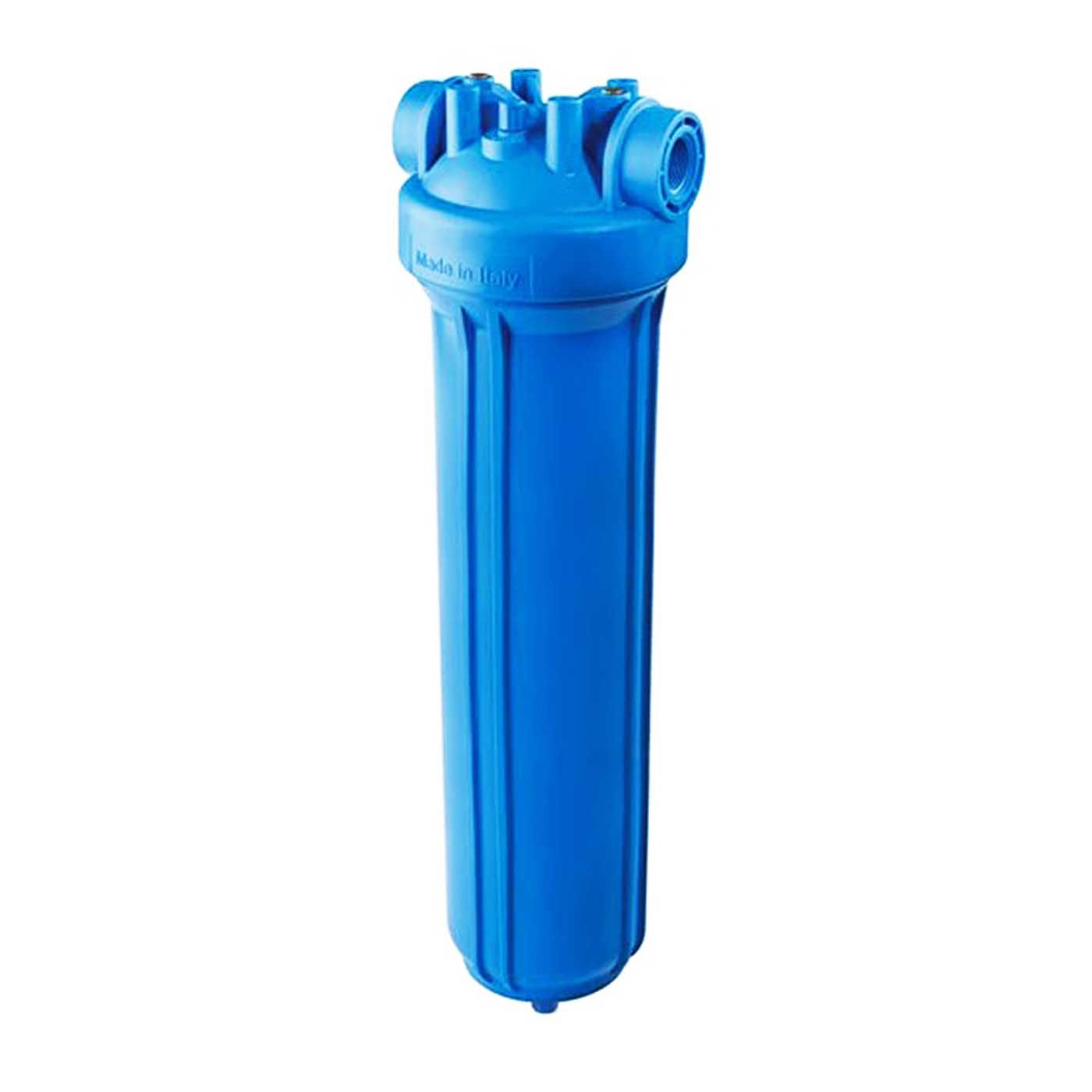 Blue water filter housing designed for a 20-inch large diameter filter cartridge