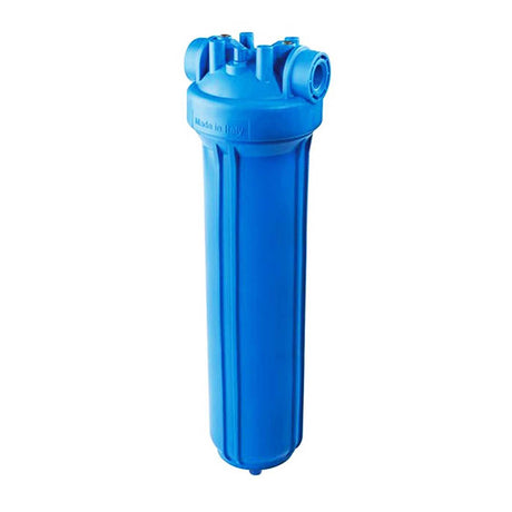Blue water filter housing designed for a 20-inch large diameter filter cartridge