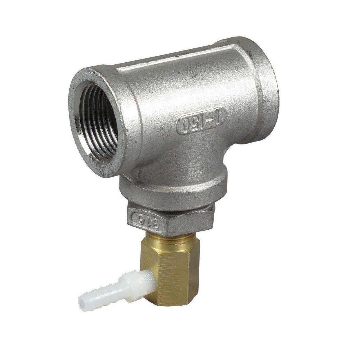 Atlas Temperature Relief Valve TRV 1 inch NPT with drain line for UV water treatment system protection