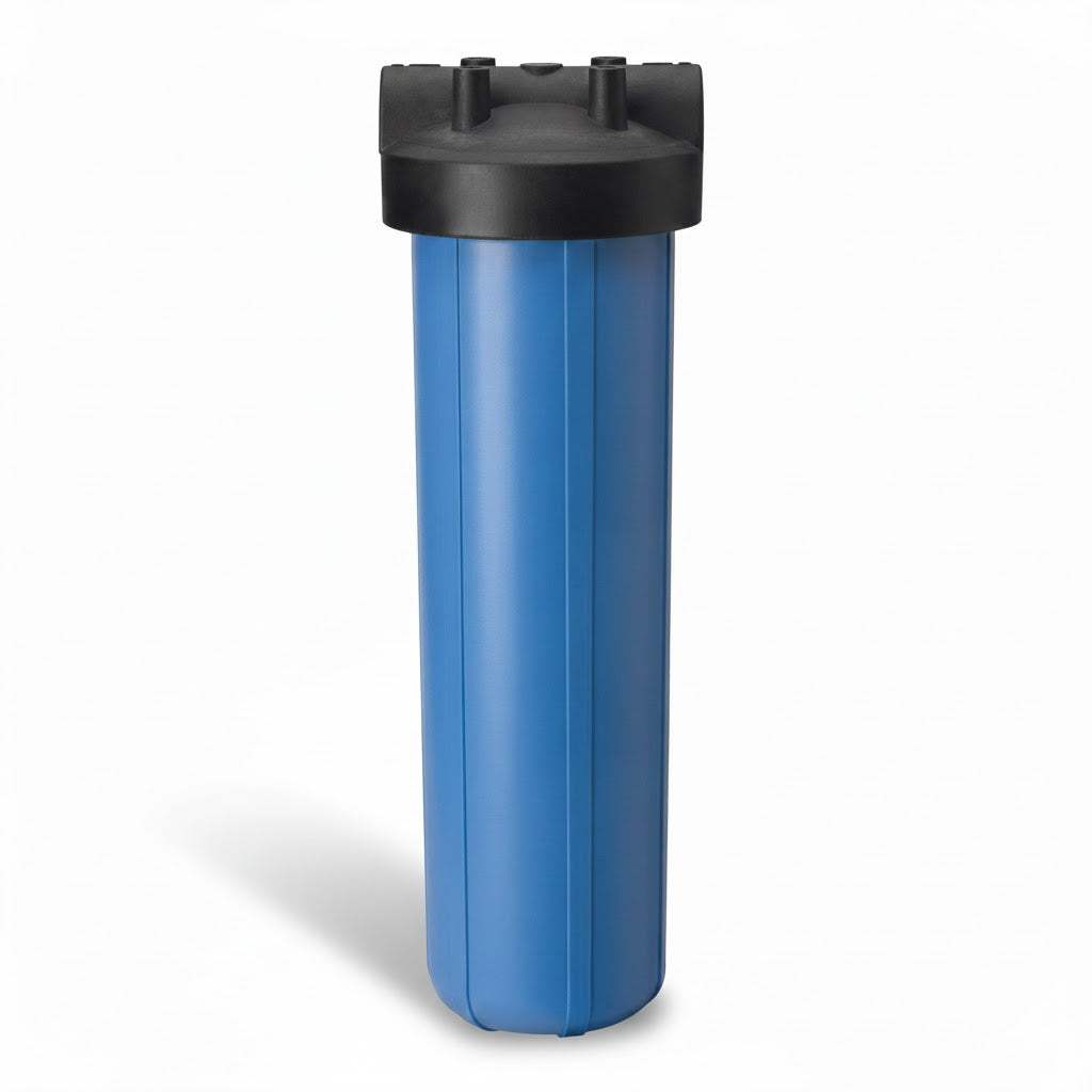 Pentair Pentek Big Blue Large Diameter Housing 20-inch blue polypropylene water filter housing with pressure relief and bleed valves