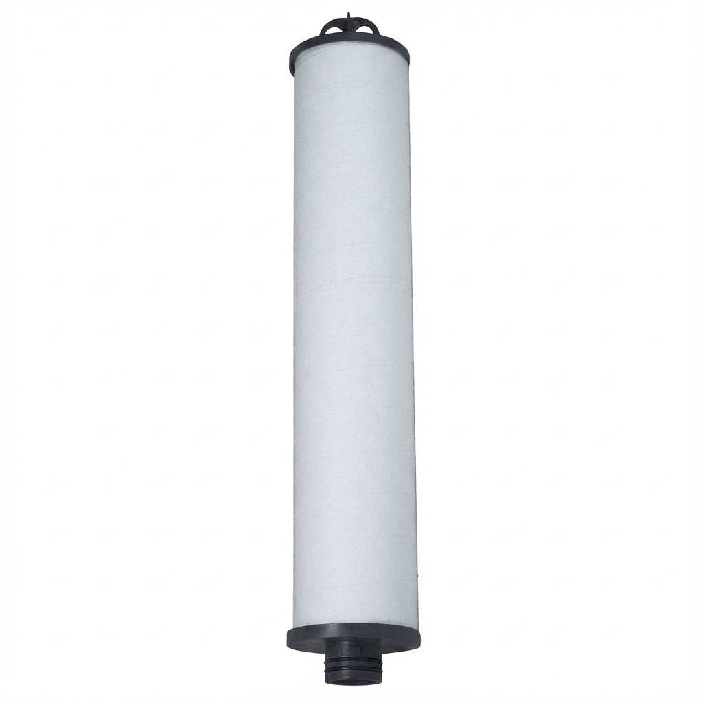 Watts Big Bubba Depth Filter 5 Micron Filter BBC-150-D5 68100628, white cylindrical cartridge with black end caps and threaded base.