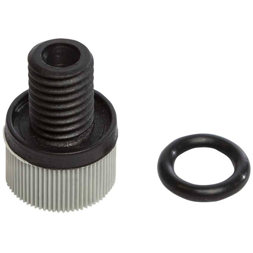 Cintropur Air Screw flush screw with a black threaded plastic top, ribbed gray base and separate black O-ring seal.
